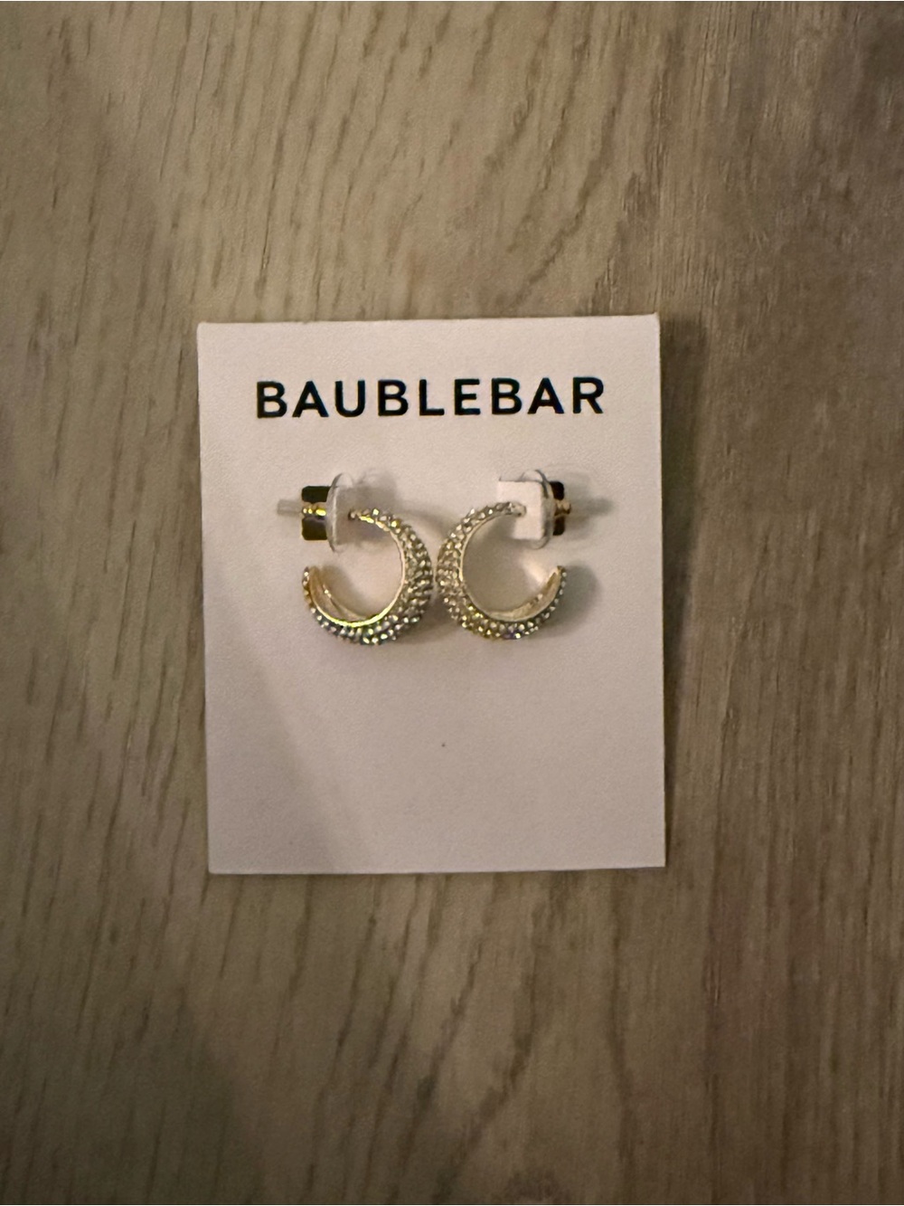 BaubleBar Kimberly Pavé Silver Crystal Hoop Earrings New